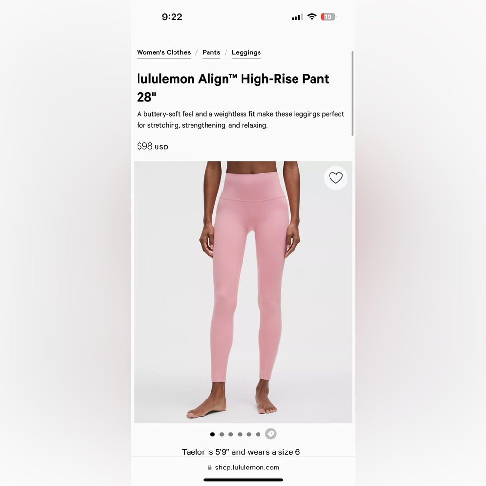 Lululemon light link leggings size 6